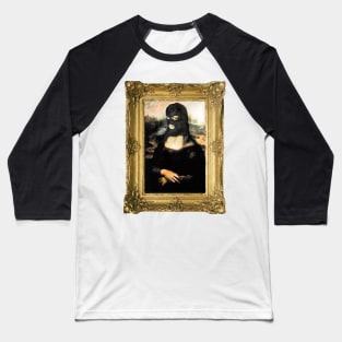 Funny Mona Lisa Mask T-Shirt Baseball T-Shirt
